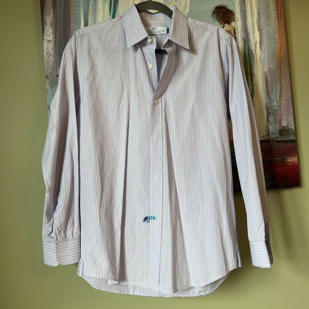 Peter Manning Sz 3 Five Eight New York Blue Red Stripped Long Sleeve Shirt EUC